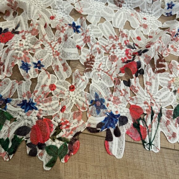 CHRIS MCLAUGHLIN WOMENS XL LACE FLORAL CARDIGAN WHITE - Picture 10 of 10